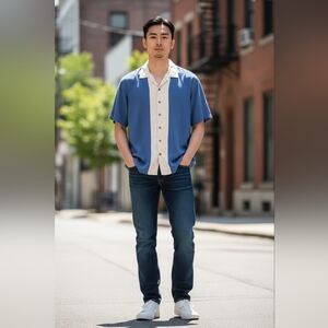 Island Shores Silk Shirt Short Sleeve Washable Size XL